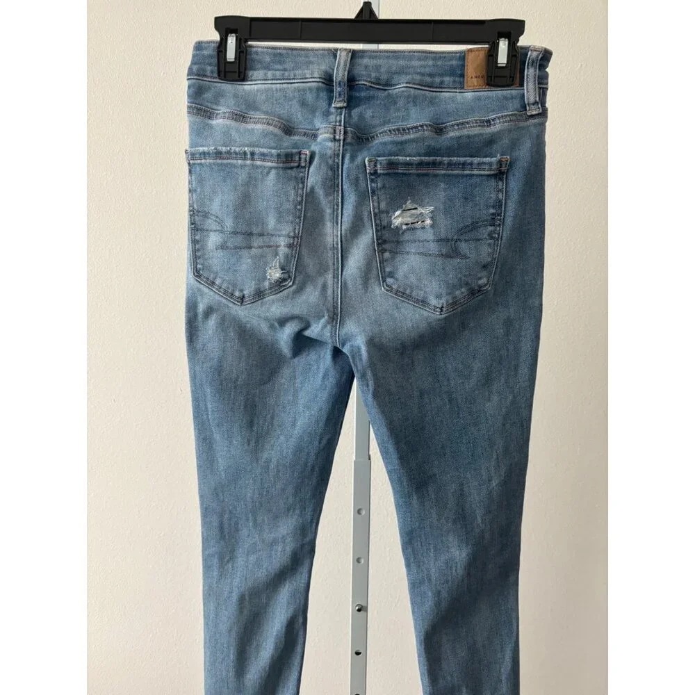 AE Jeggings 8 Next Level Stretch Distressed High Rise Festival Grunge Streetwear - Picture 13 of 16